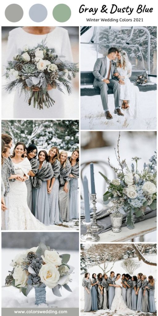 gray and dusty blue wedding color palette