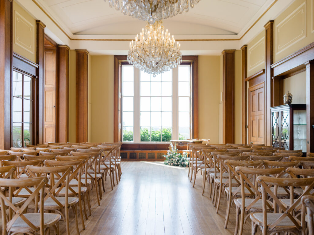 Tea Room Ceremony at Kinmount House | Scotland wedding ceremony